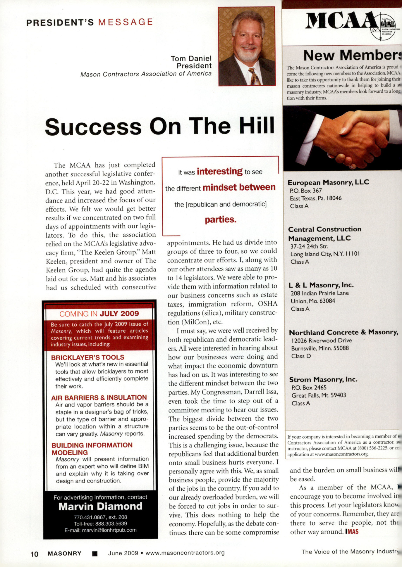 Masonry Magazine June 2009 Page. 12