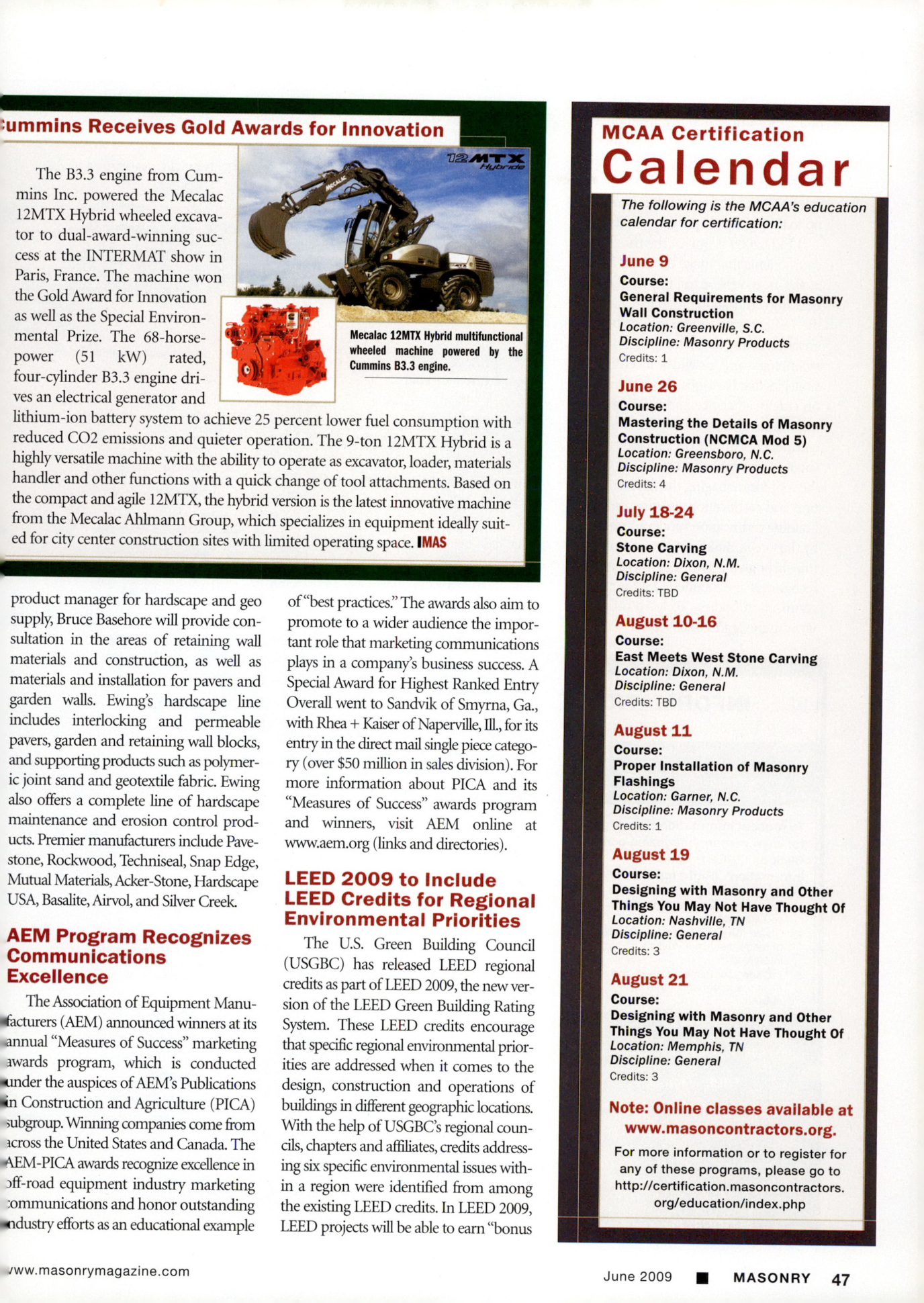 Masonry Magazine June 2009 Page. 49