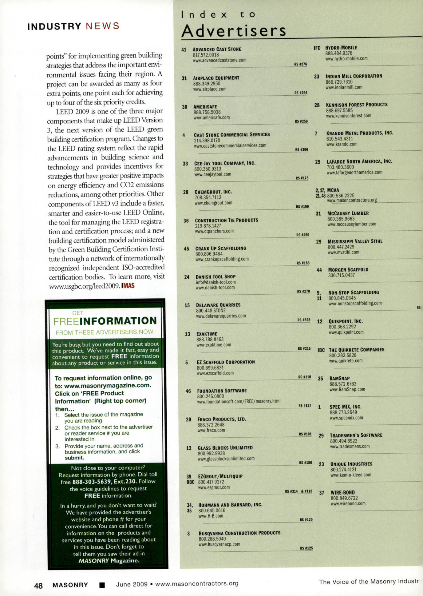 Masonry Magazine June 2009 Page. 50