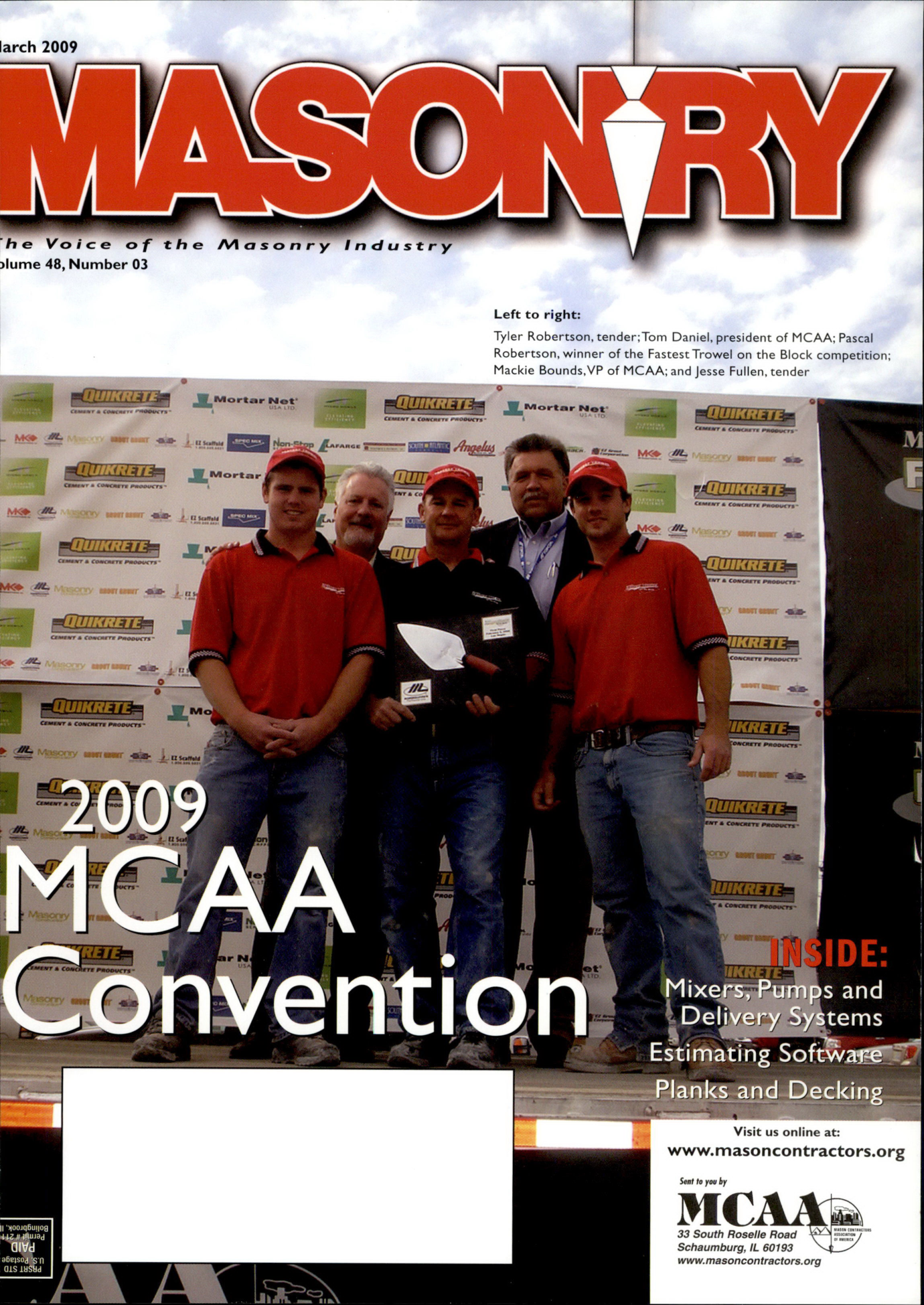 Masonry Magazine March 2009 Page. 1