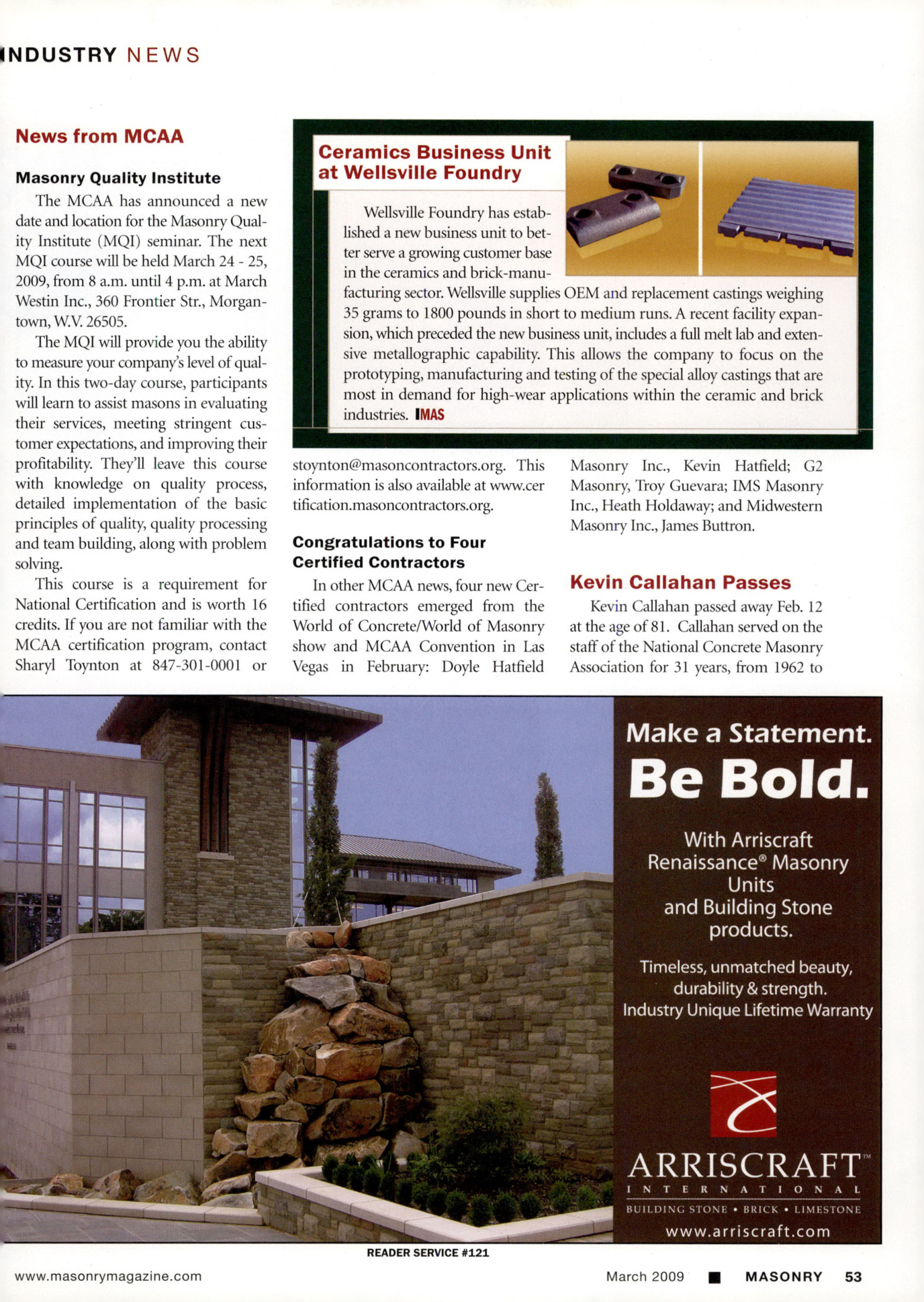 Masonry Magazine March 2009 Page. 57