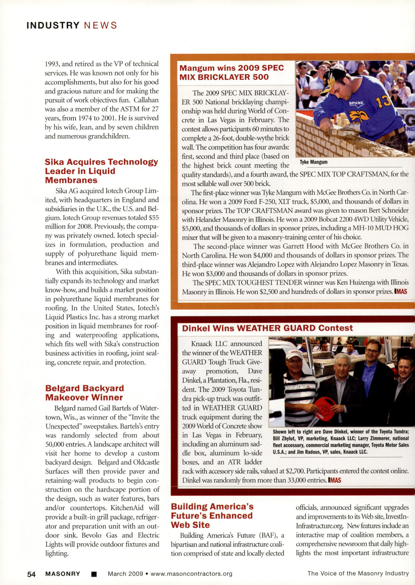 Masonry Magazine March 2009 Page. 58