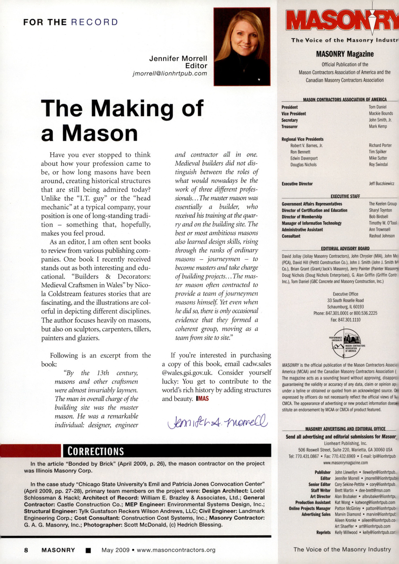 Masonry Magazine May 2009 Page. 10