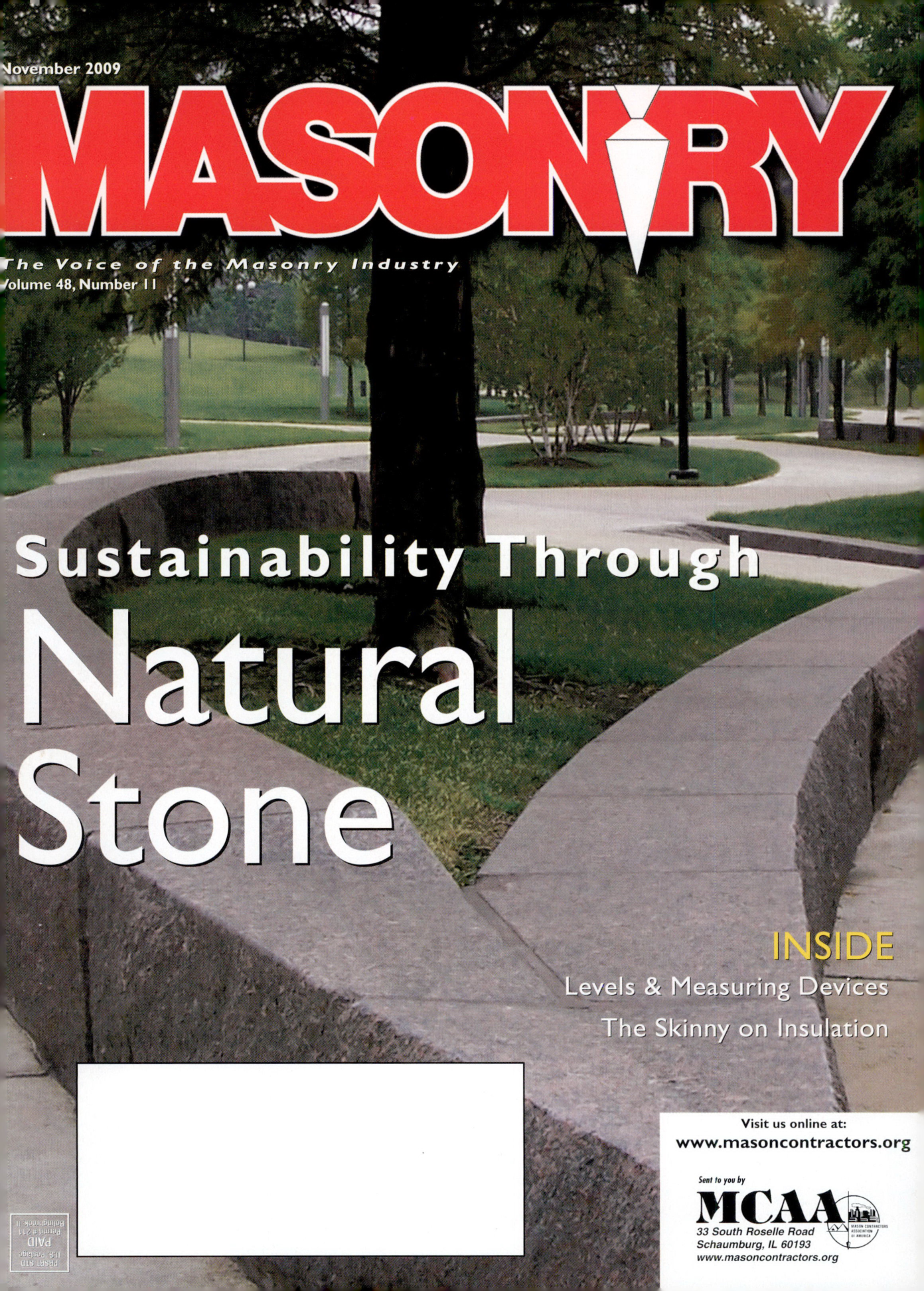 Masonry Magazine November 2009 Page. 1