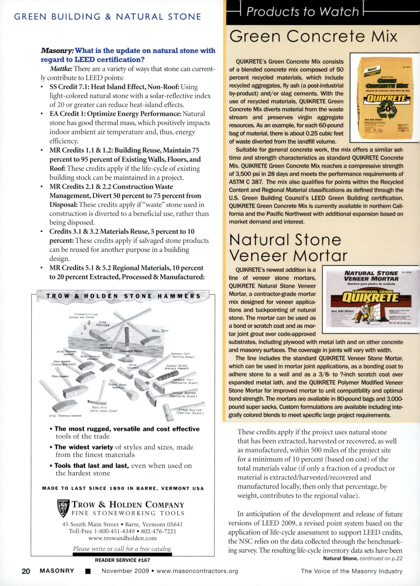 Masonry Magazine November 2009 Page. 22