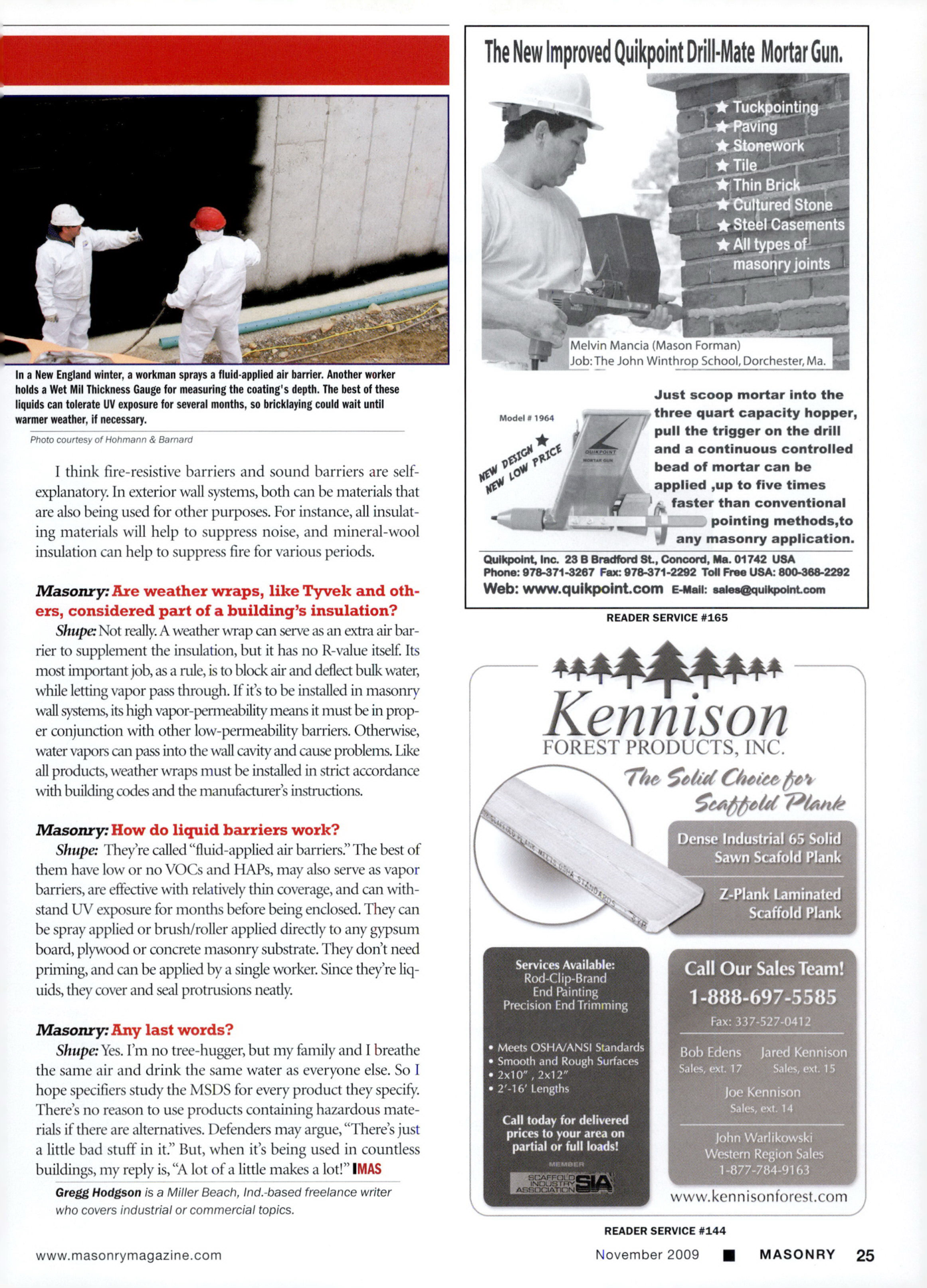Masonry Magazine November 2009 Page. 27