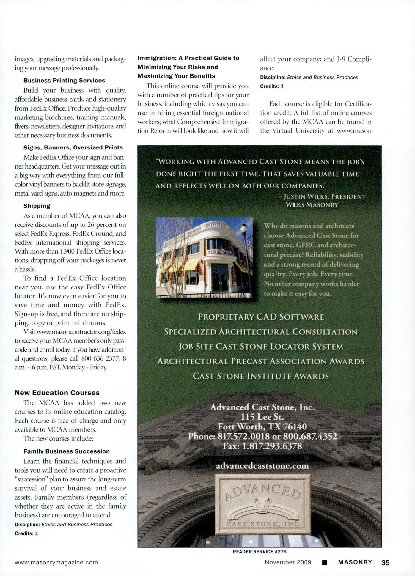 Masonry Magazine November 2009 Page. 37