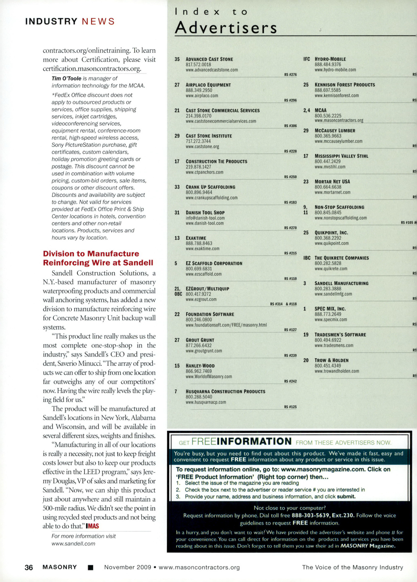 Masonry Magazine November 2009 Page. 38