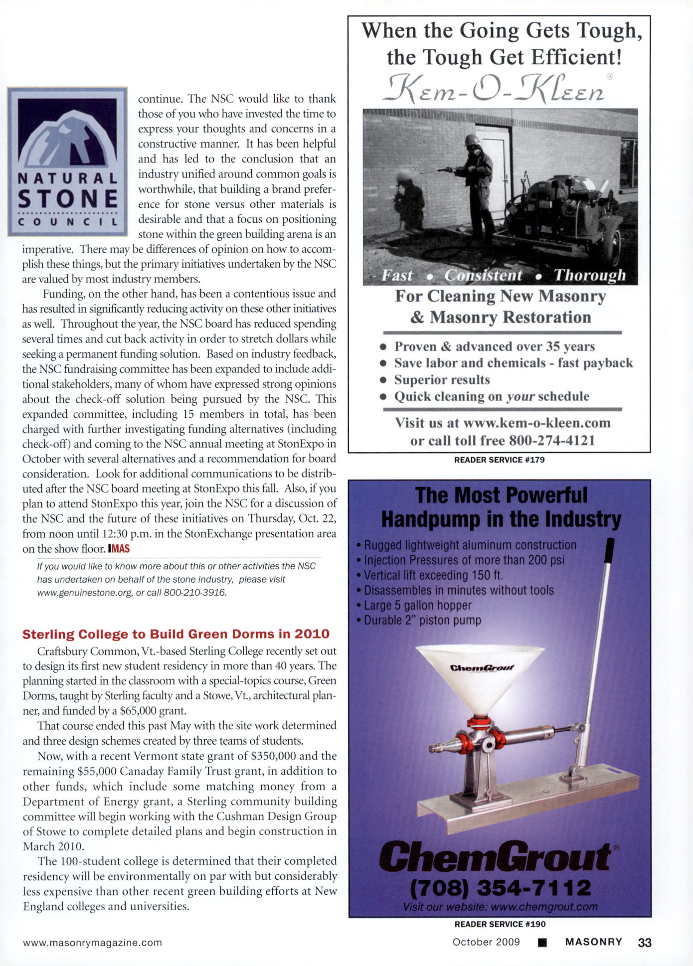 Masonry Magazine October 2009 Page. 35