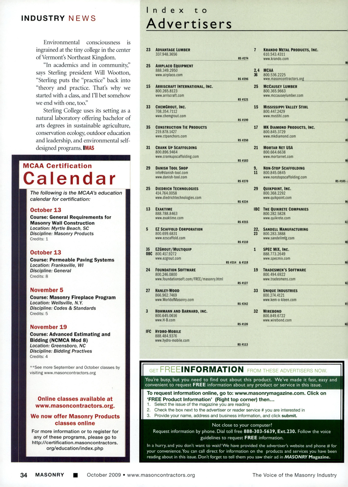 Masonry Magazine October 2009 Page. 36