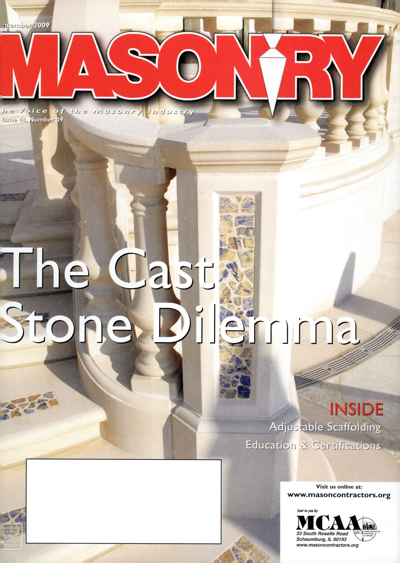 Masonry Magazine September 2009 Page. 1
