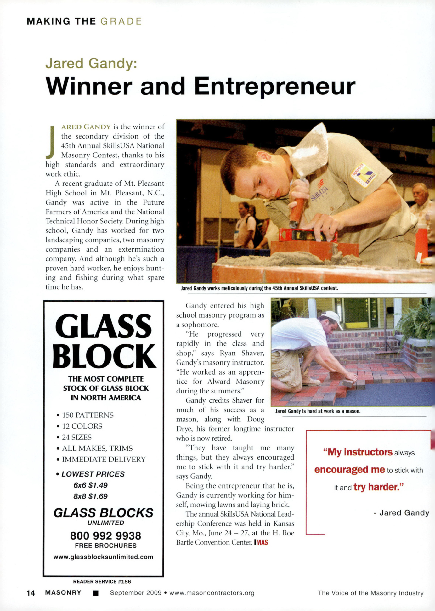 Masonry Magazine September 2009 Page. 16