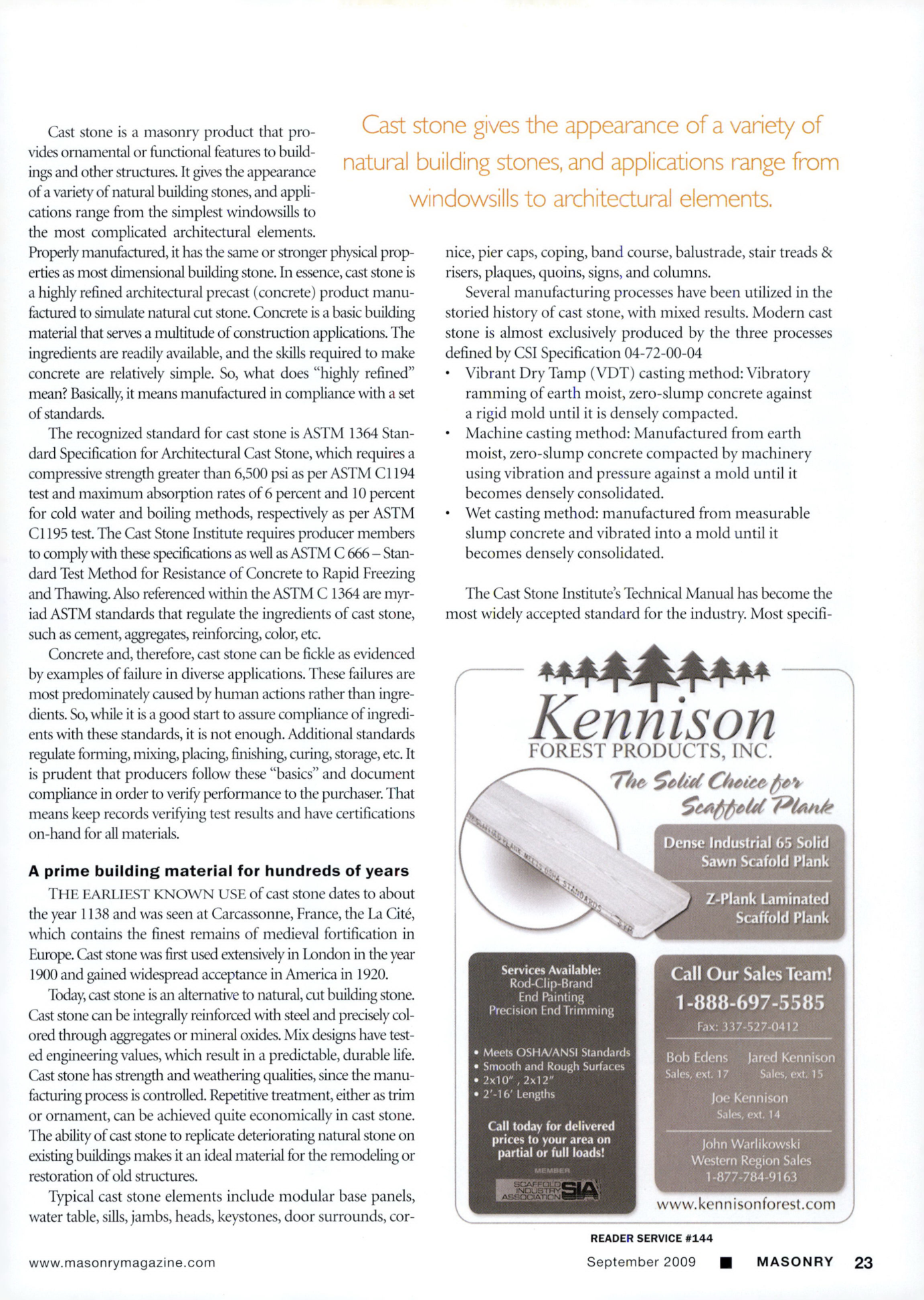 Masonry Magazine September 2009 Page. 25