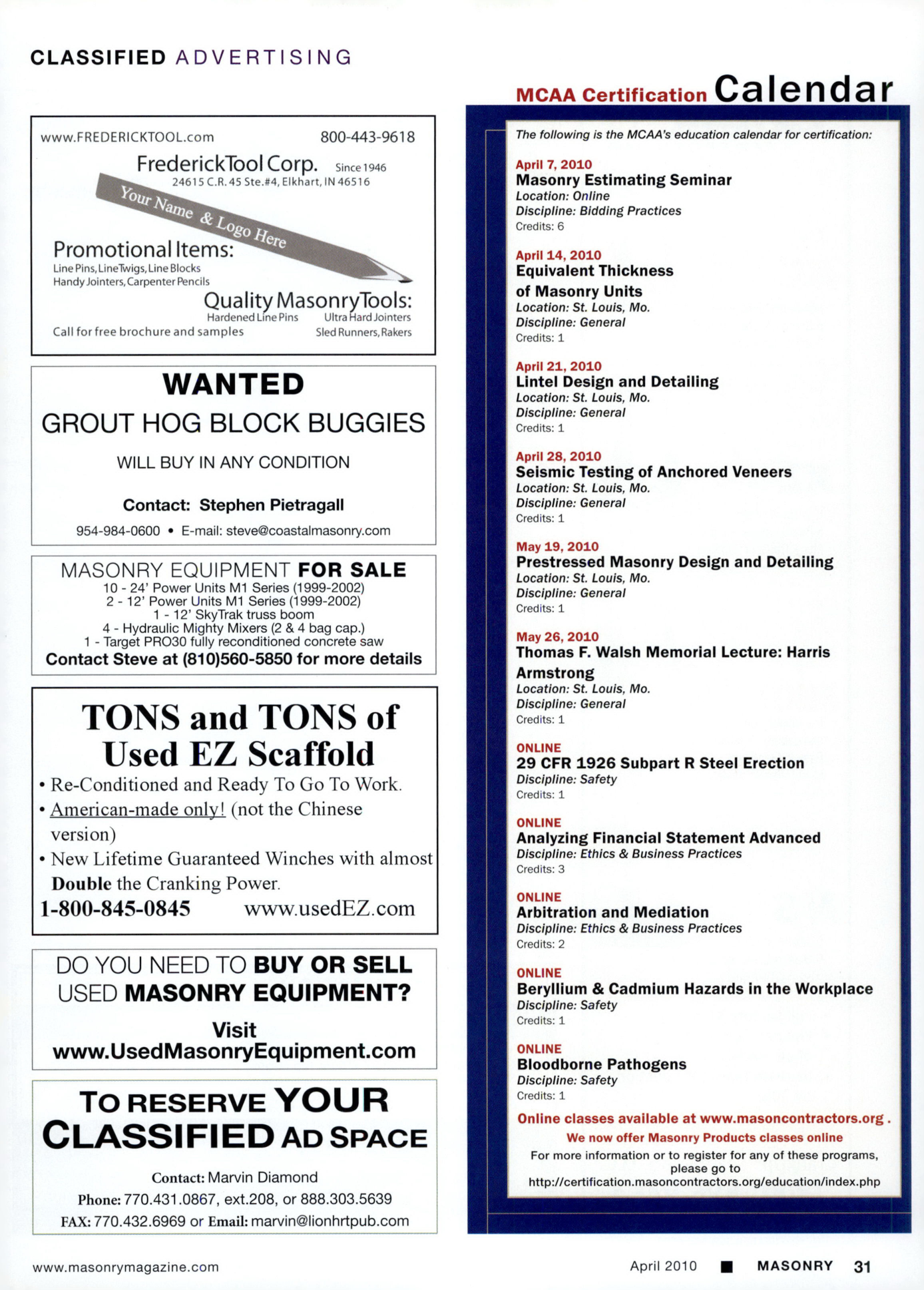Masonry Magazine April 2010 Page. 33