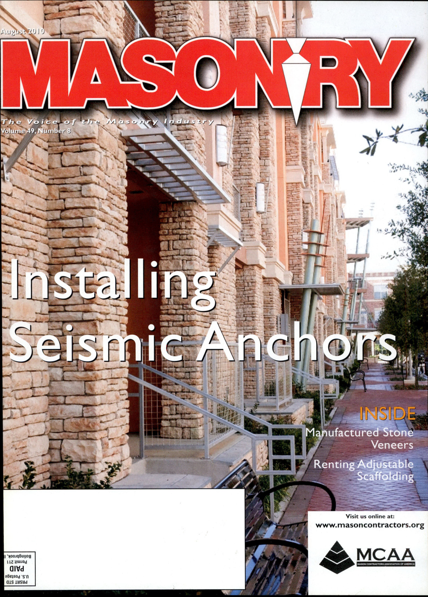 Masonry Magazine August 2010 Page. 1