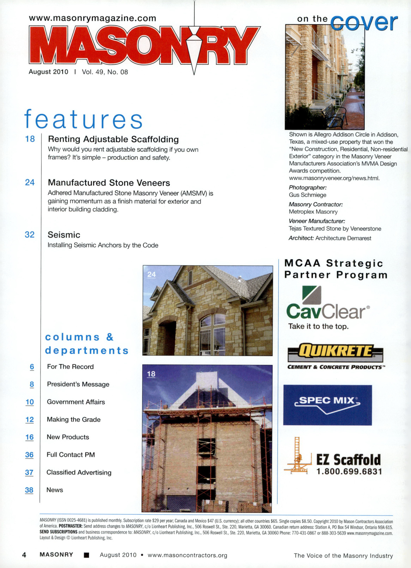 Masonry Magazine August 2010 Page. 6