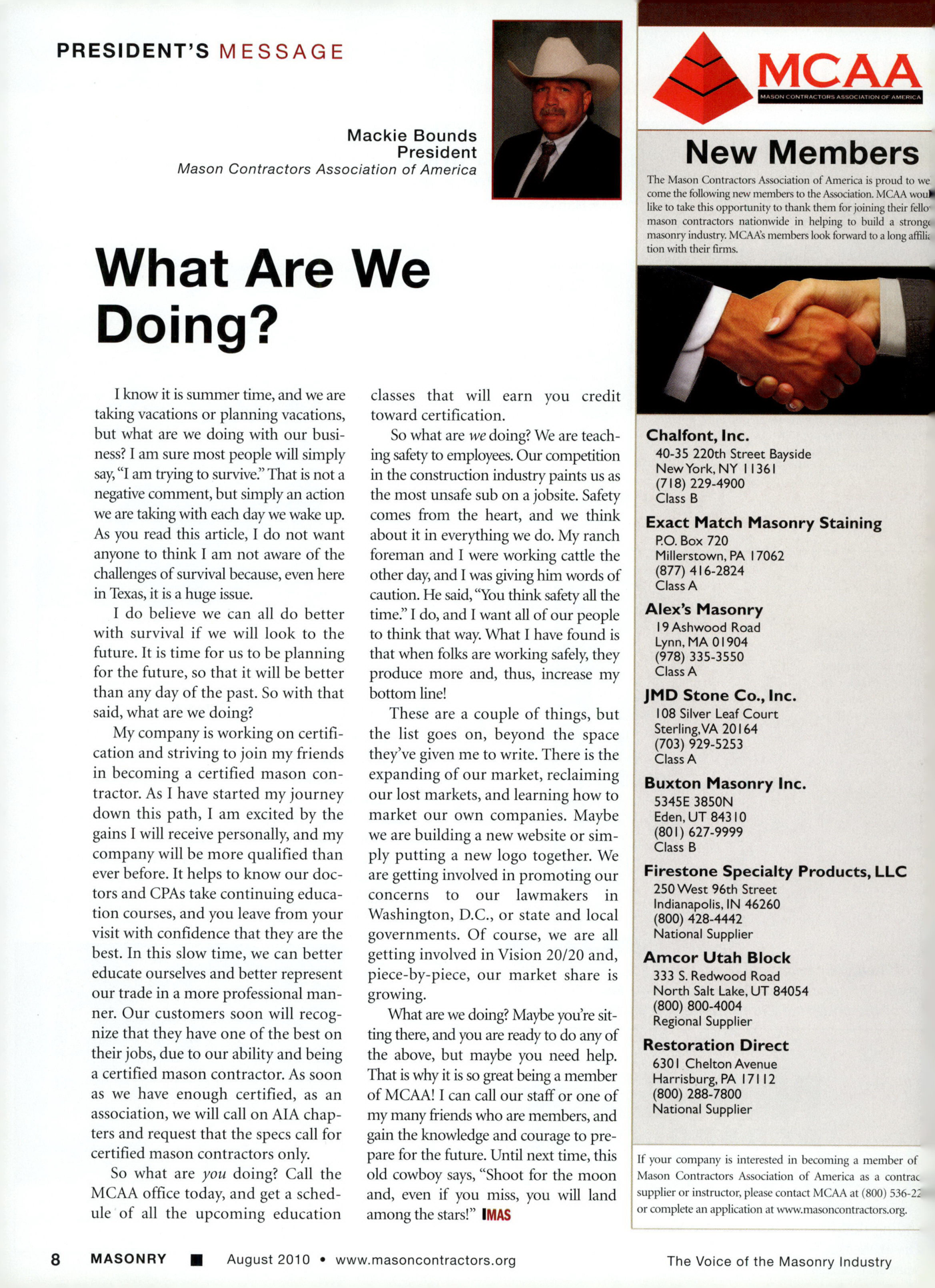 Masonry Magazine August 2010 Page. 10