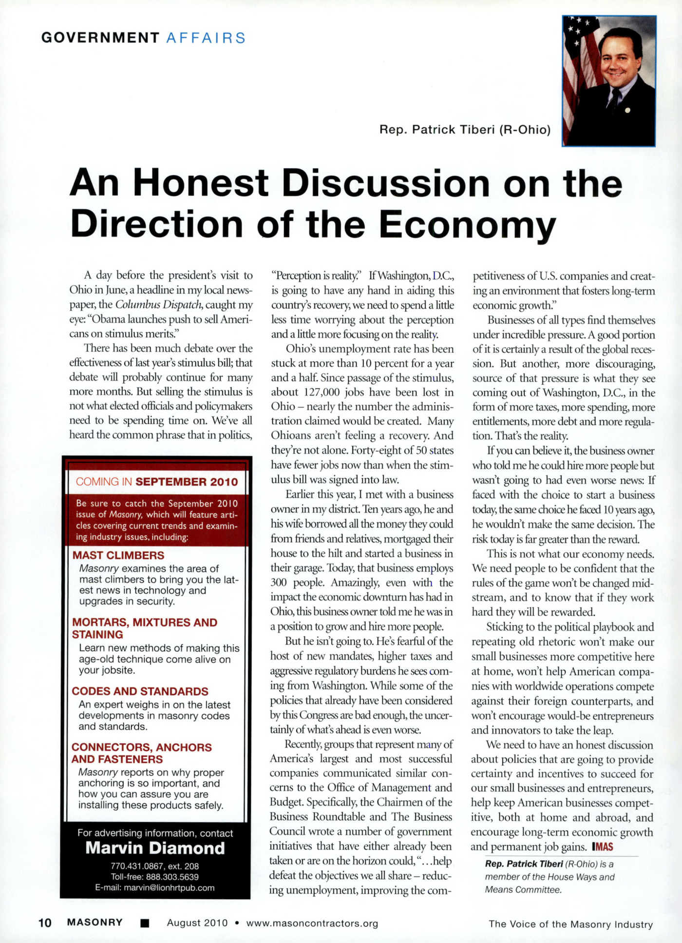 Masonry Magazine August 2010 Page. 12