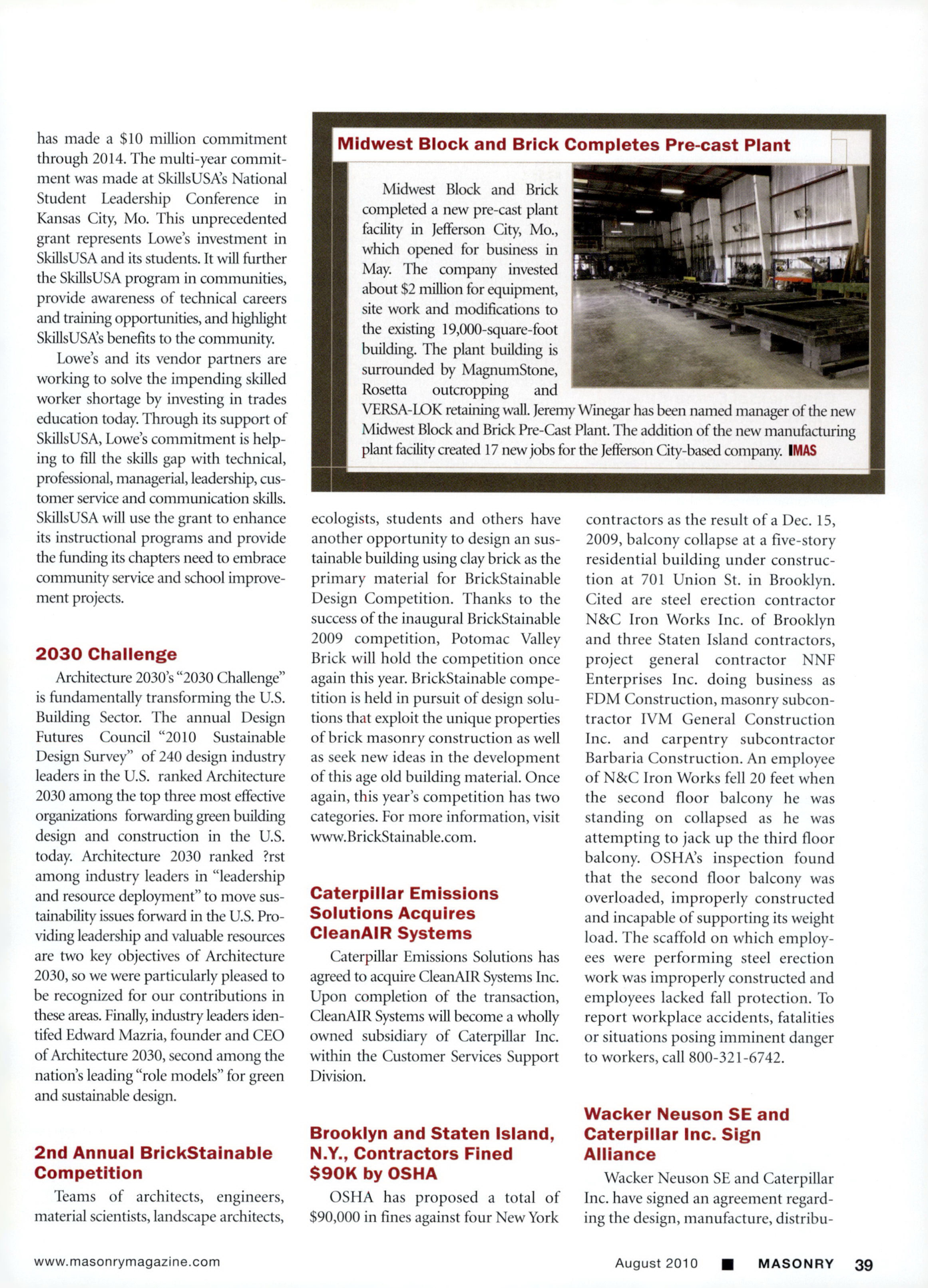 Masonry Magazine August 2010 Page. 41