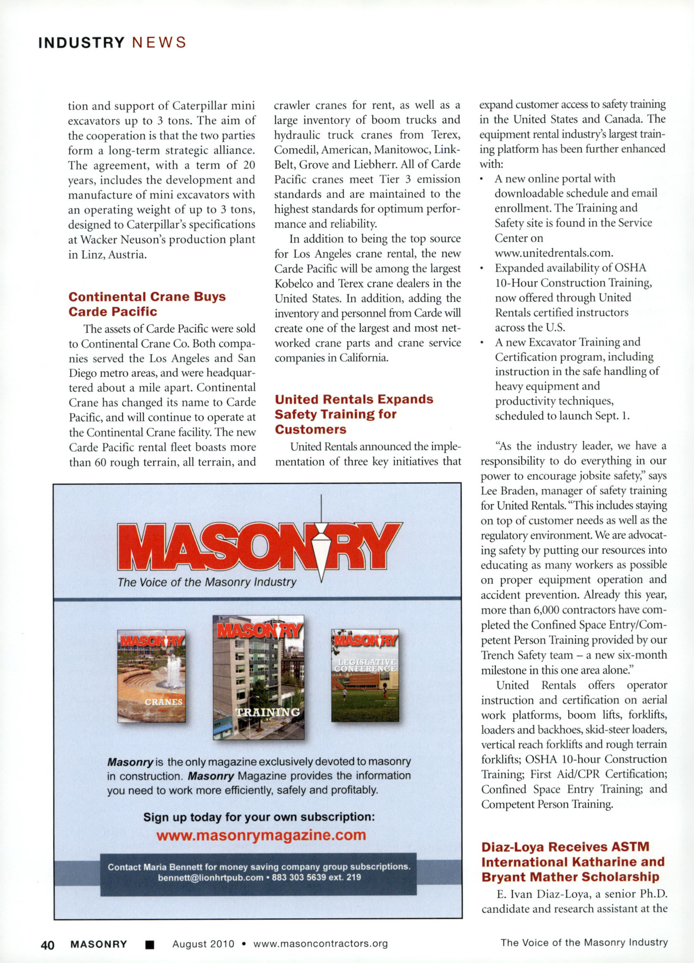 Masonry Magazine August 2010 Page. 42