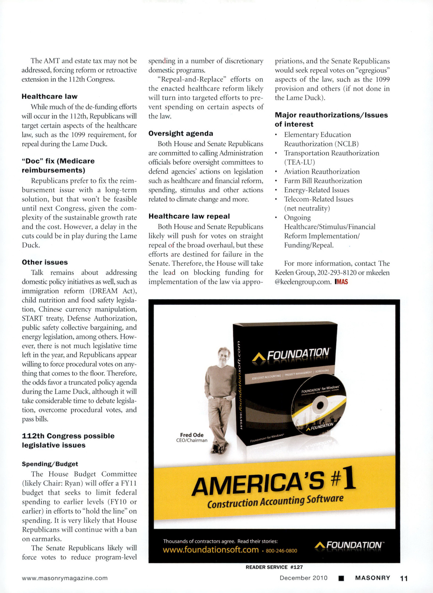 Masonry Magazine December 2010 Page. 13
