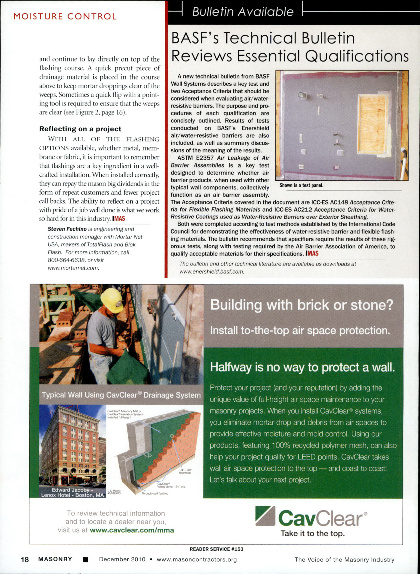 Masonry Magazine December 2010 Page. 20