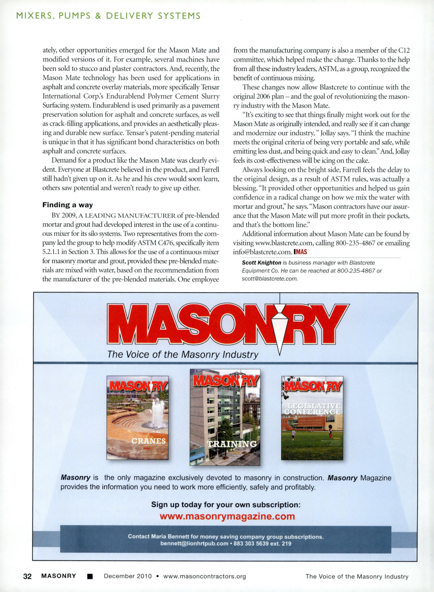 Masonry Magazine December 2010 Page. 34