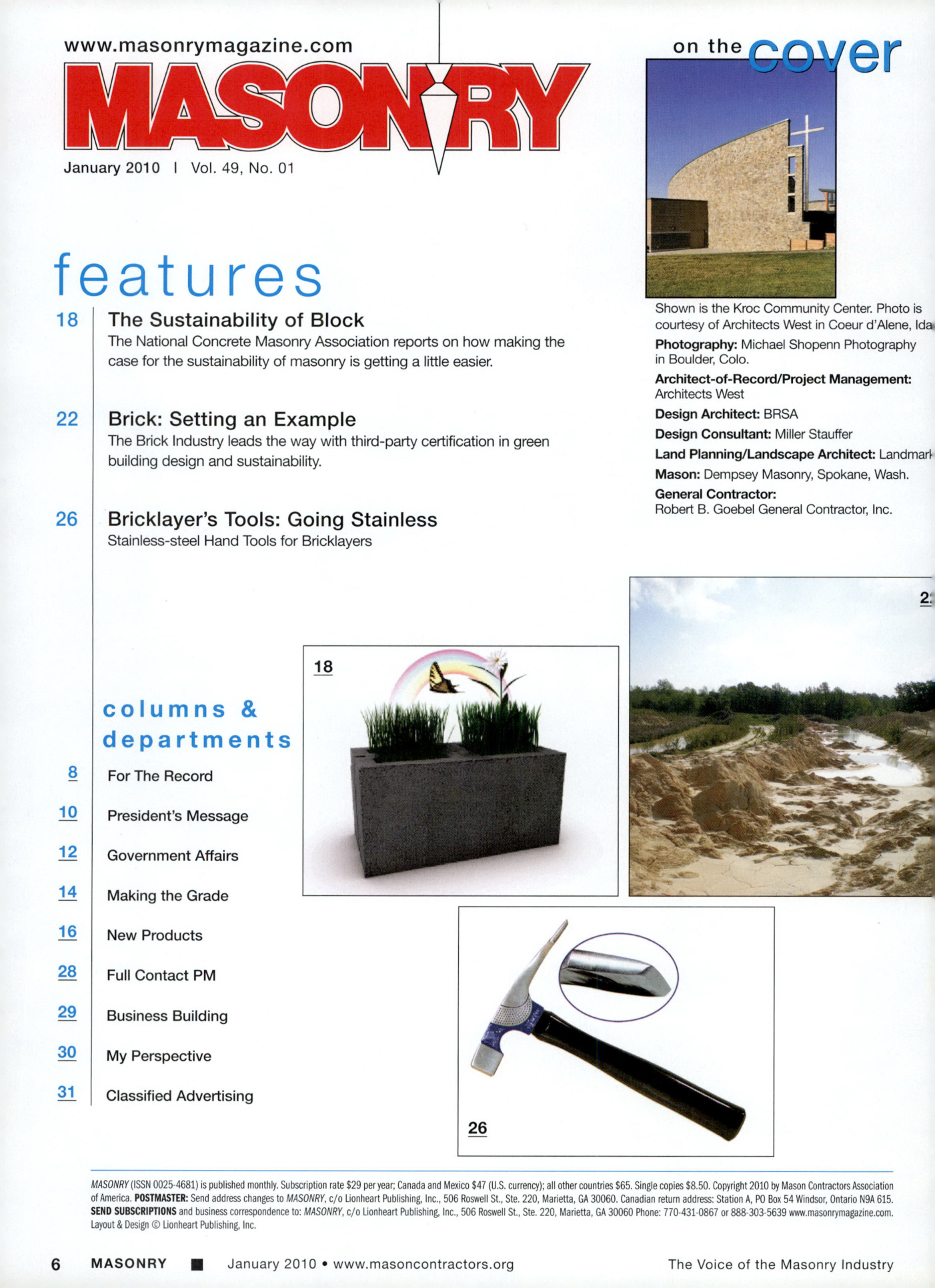 Masonry Magazine January 2010 Page. 8