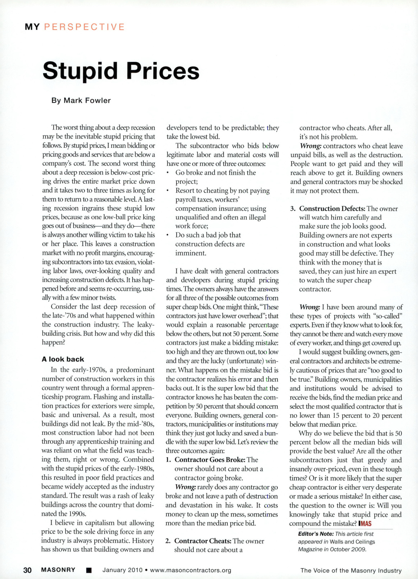 Masonry Magazine January 2010 Page. 32