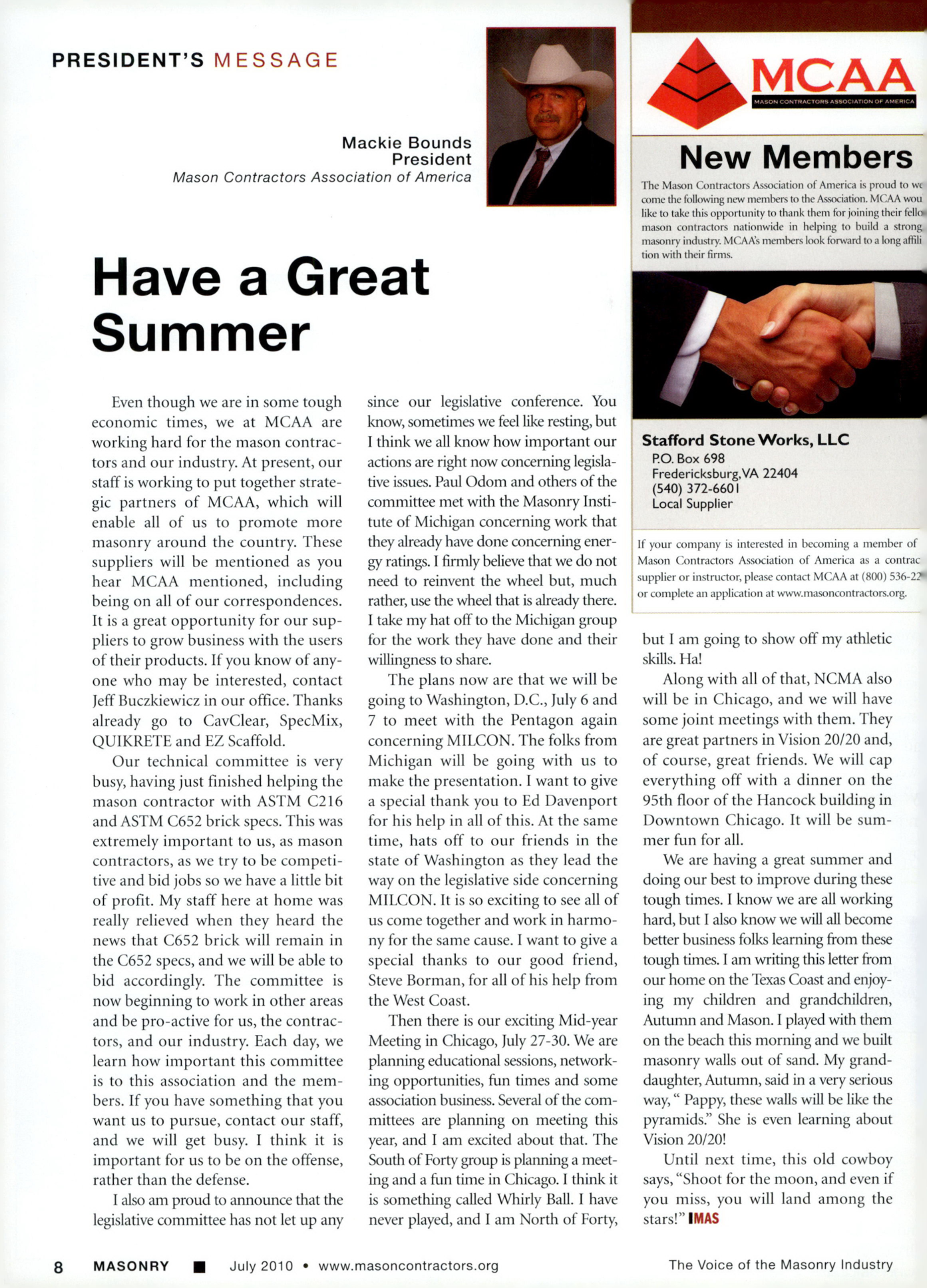 Masonry Magazine July 2010 Page. 10