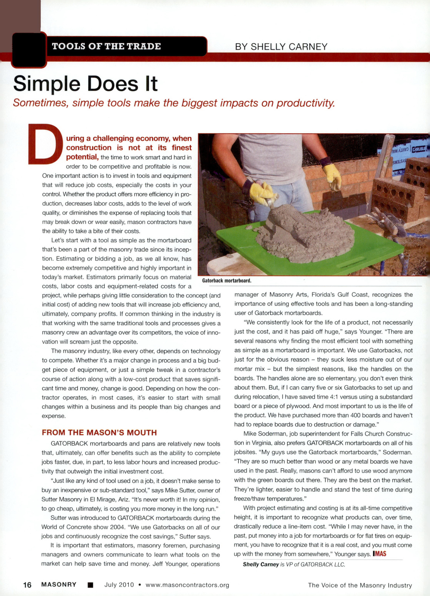 Masonry Magazine July 2010 Page. 18