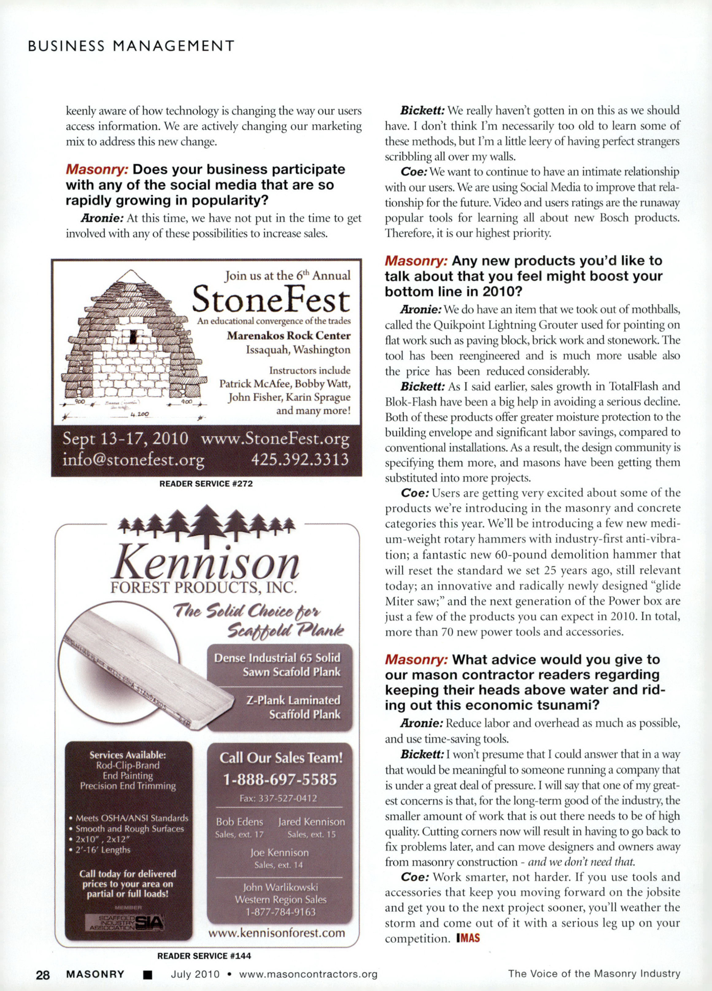 Masonry Magazine July 2010 Page. 30