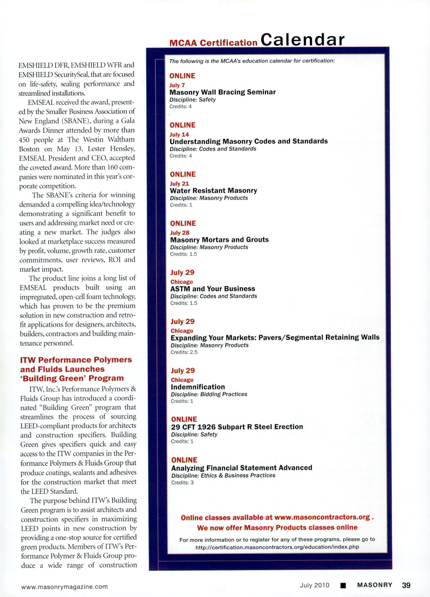 Masonry Magazine July 2010 Page. 41