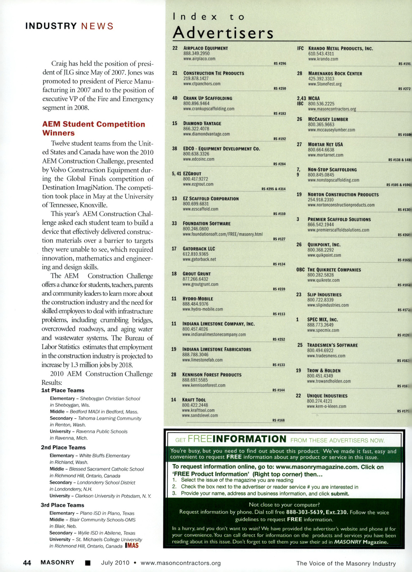 Masonry Magazine July 2010 Page. 46