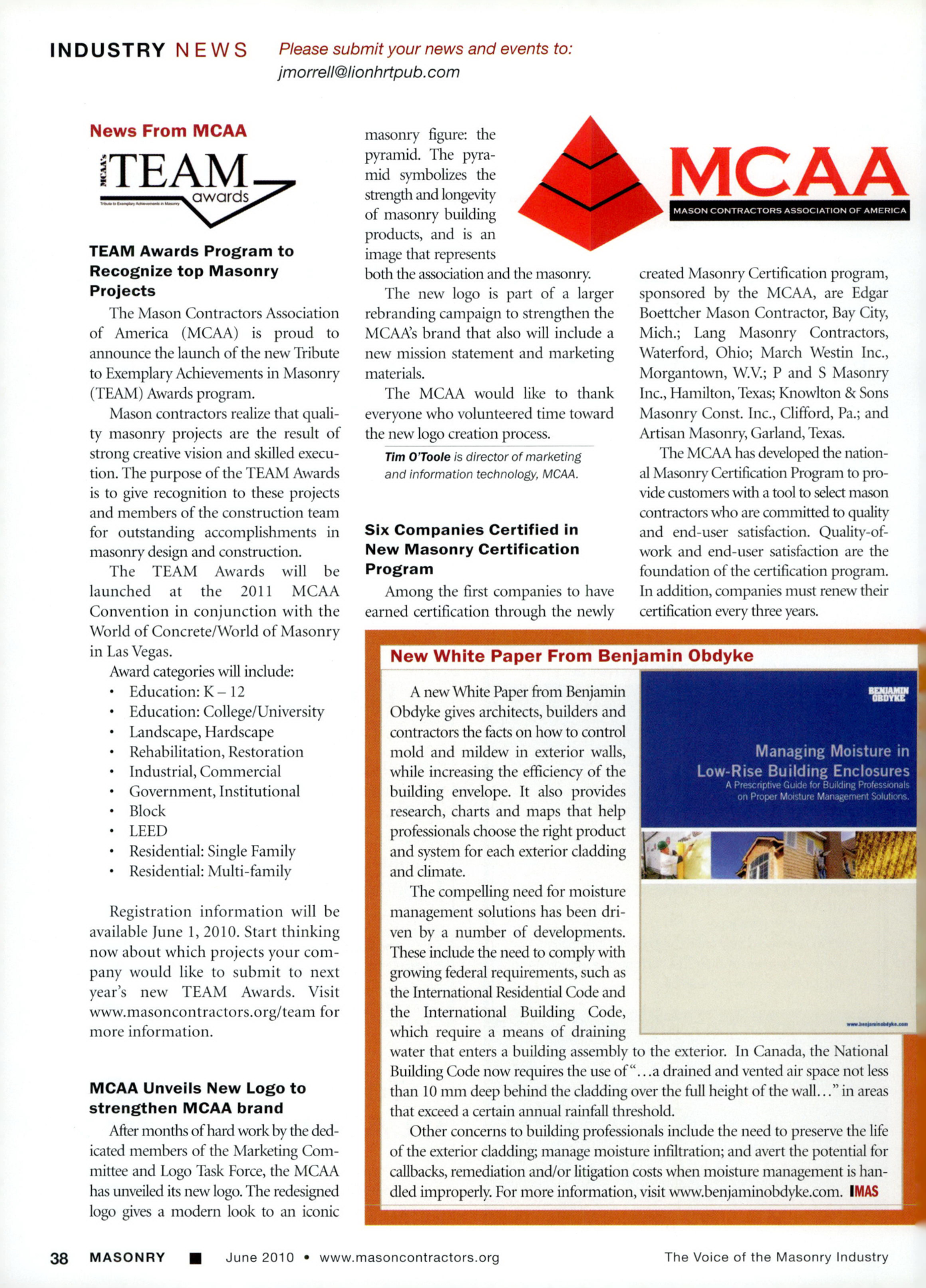 Masonry Magazine June 2010 Page. 40