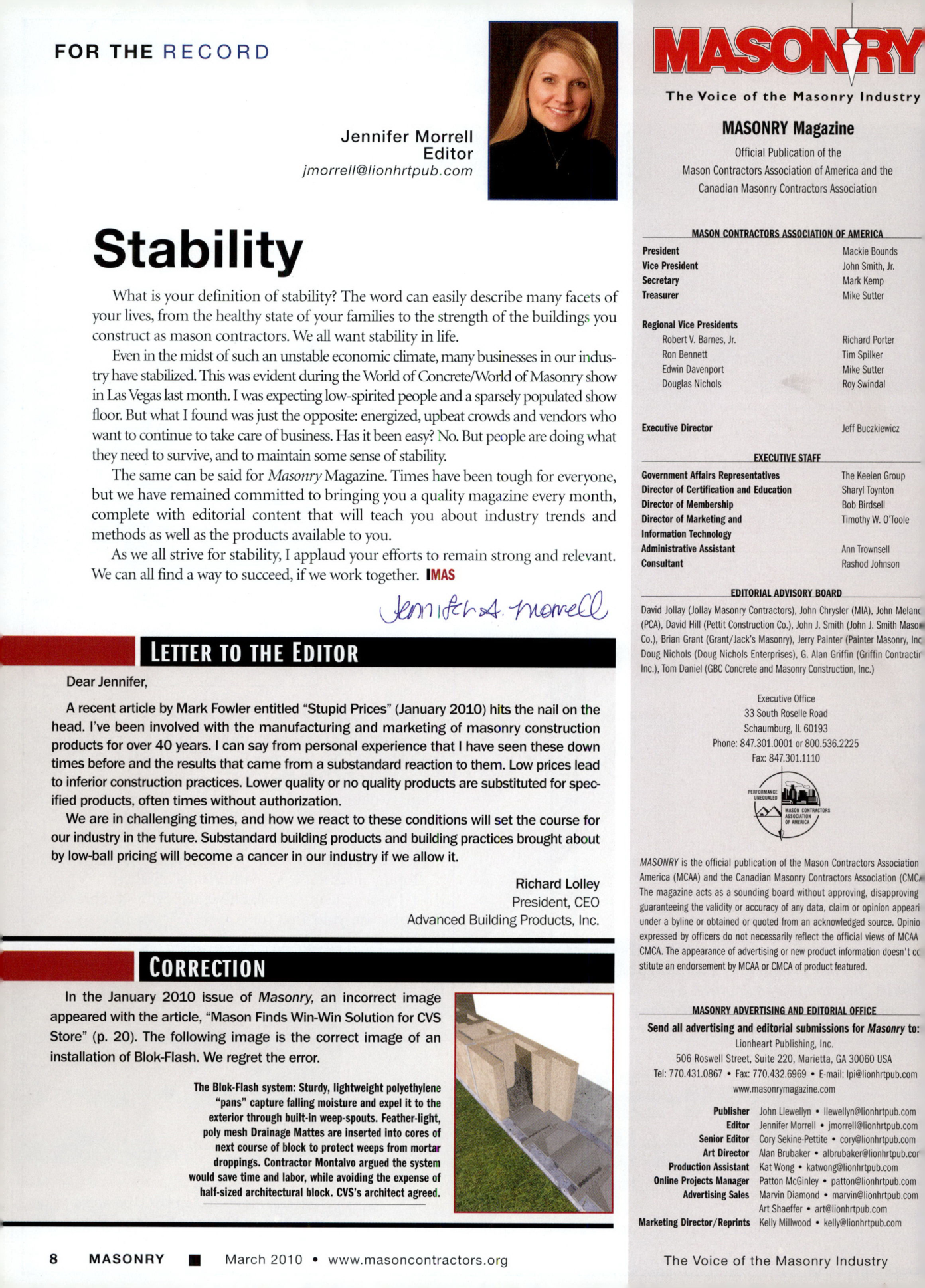 Masonry Magazine March 2010 Page. 10