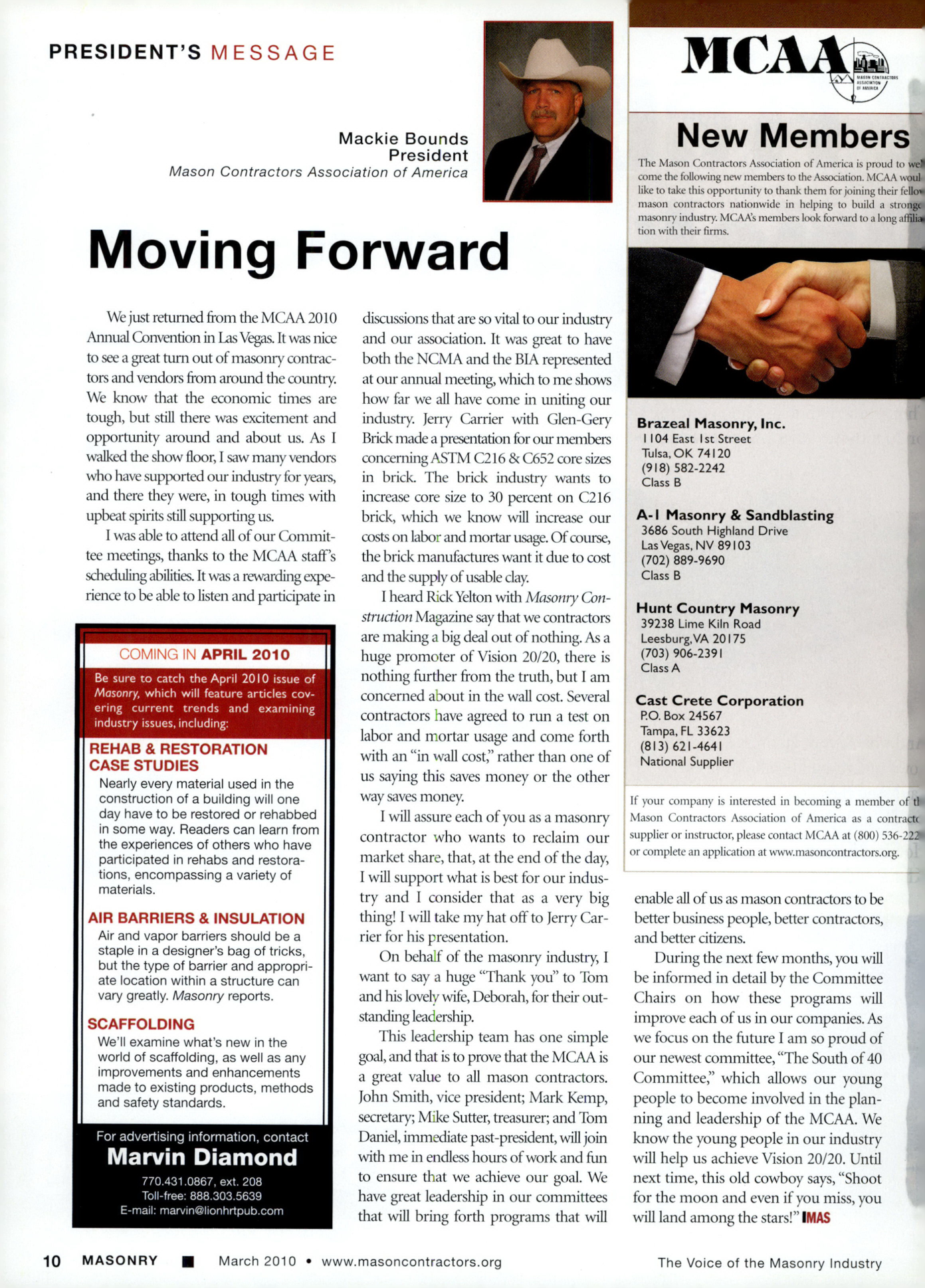 Masonry Magazine March 2010 Page. 20