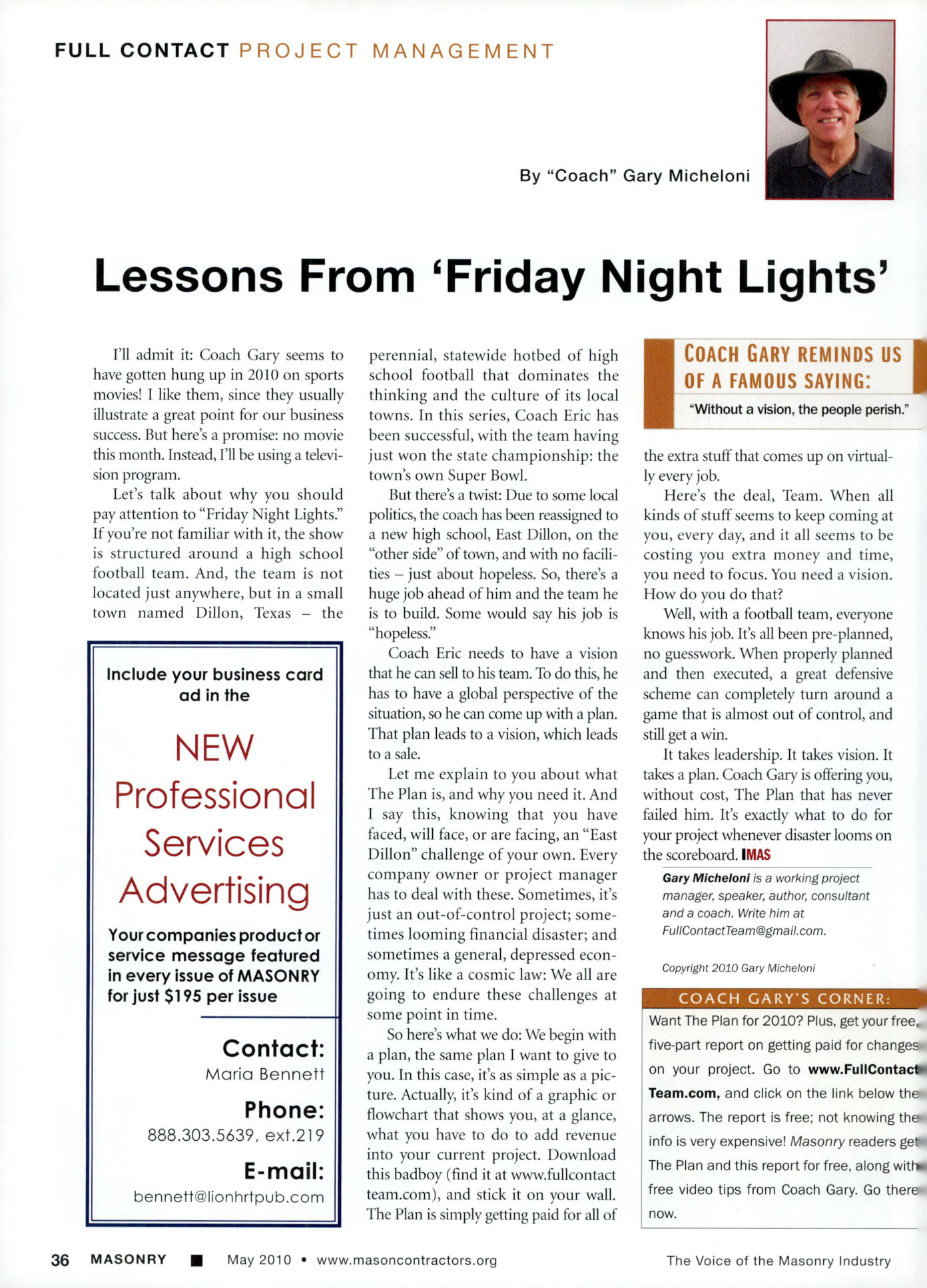 Masonry Magazine May 2010 Page. 38
