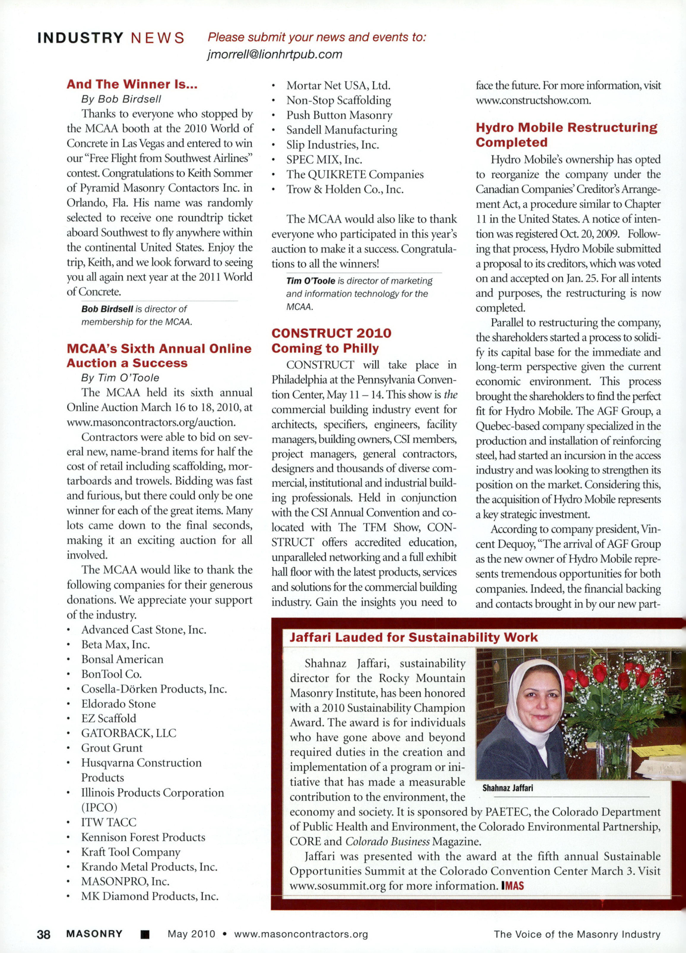 Masonry Magazine May 2010 Page. 40