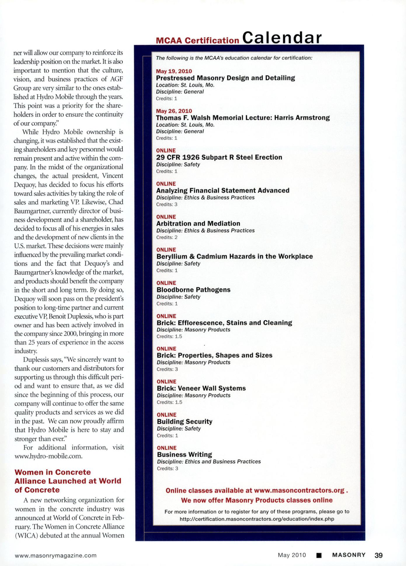 Masonry Magazine May 2010 Page. 41