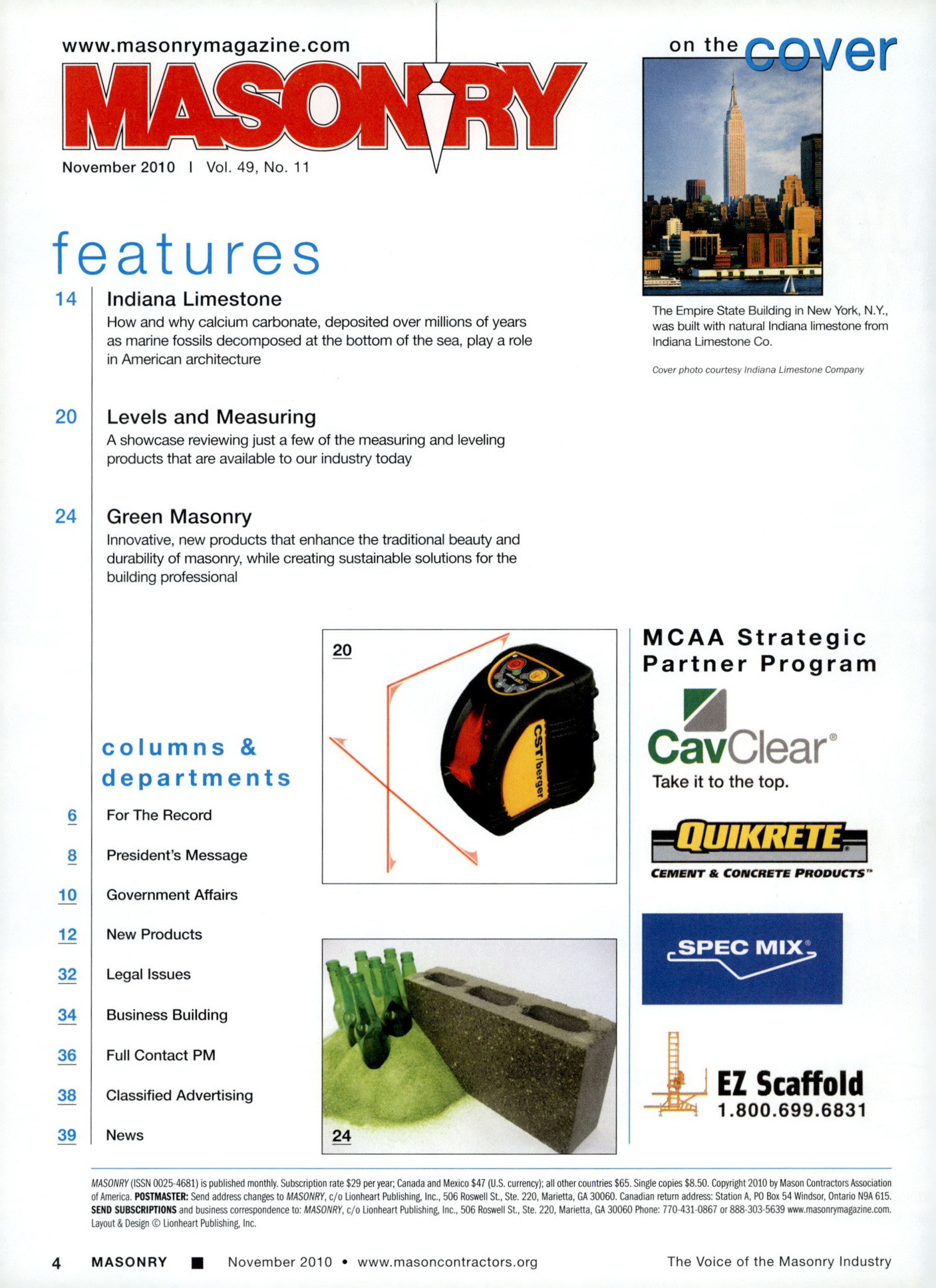 Masonry Magazine November 2010 Page. 6