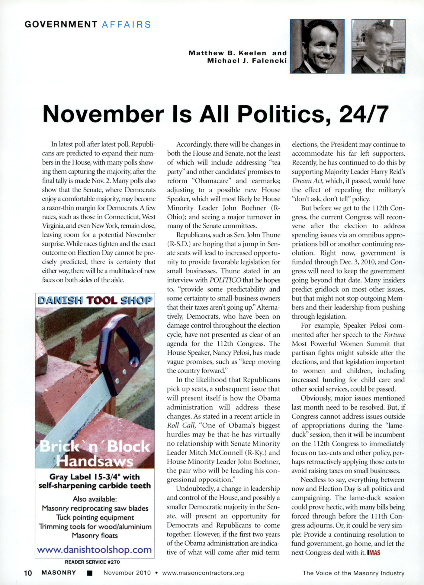 Masonry Magazine November 2010 Page. 12