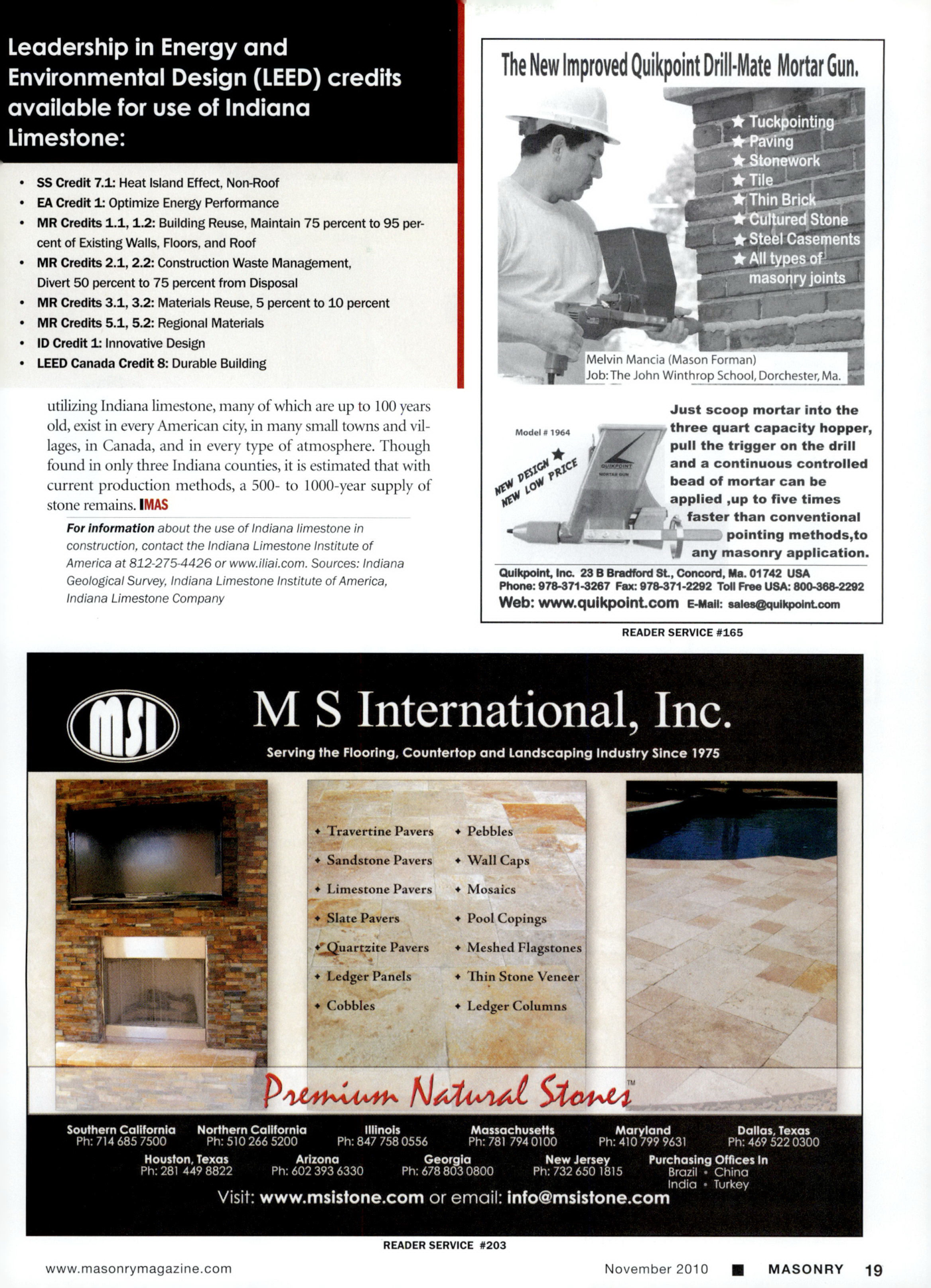 Masonry Magazine November 2010 Page. 21