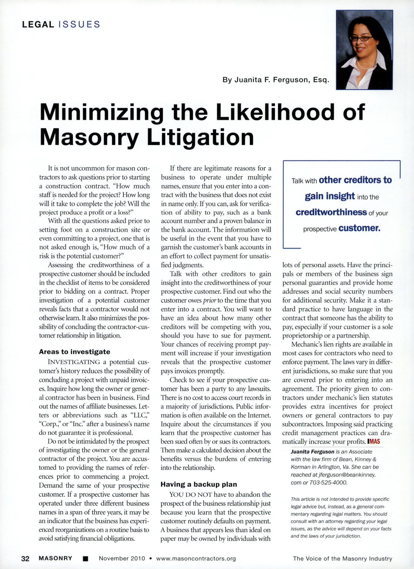 Masonry Magazine November 2010 Page. 34