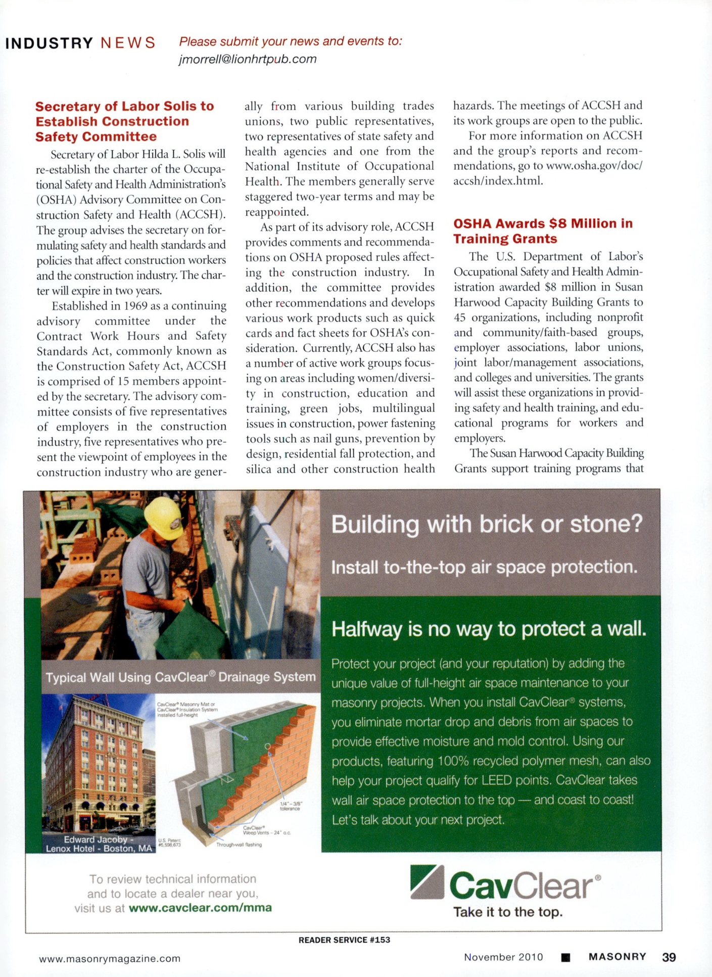 Masonry Magazine November 2010 Page. 41