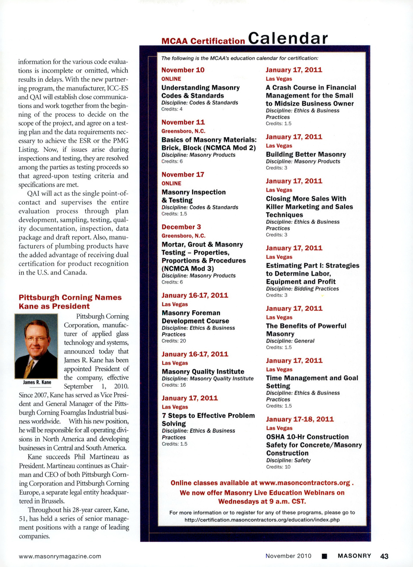 Masonry Magazine November 2010 Page. 45