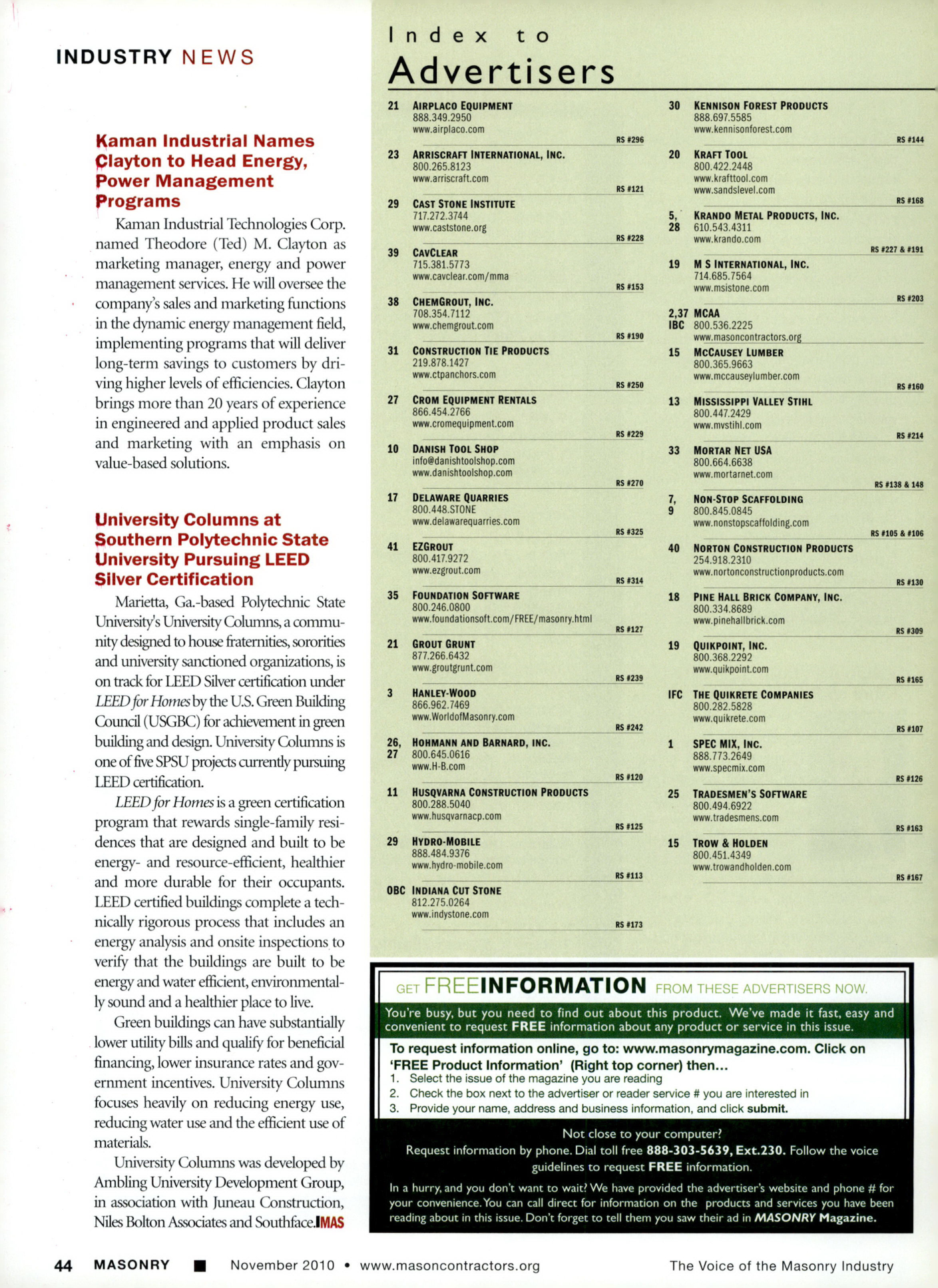 Masonry Magazine November 2010 Page. 46