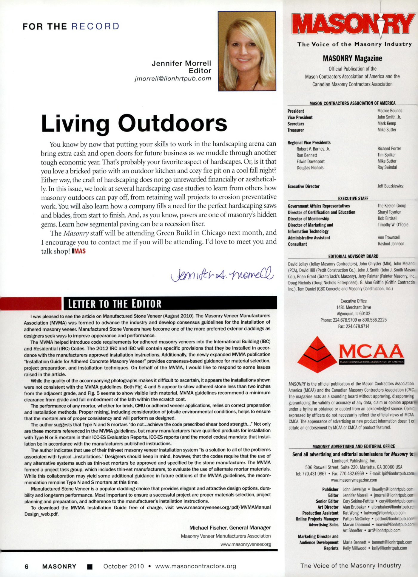 Masonry Magazine October 2010 Page. 8