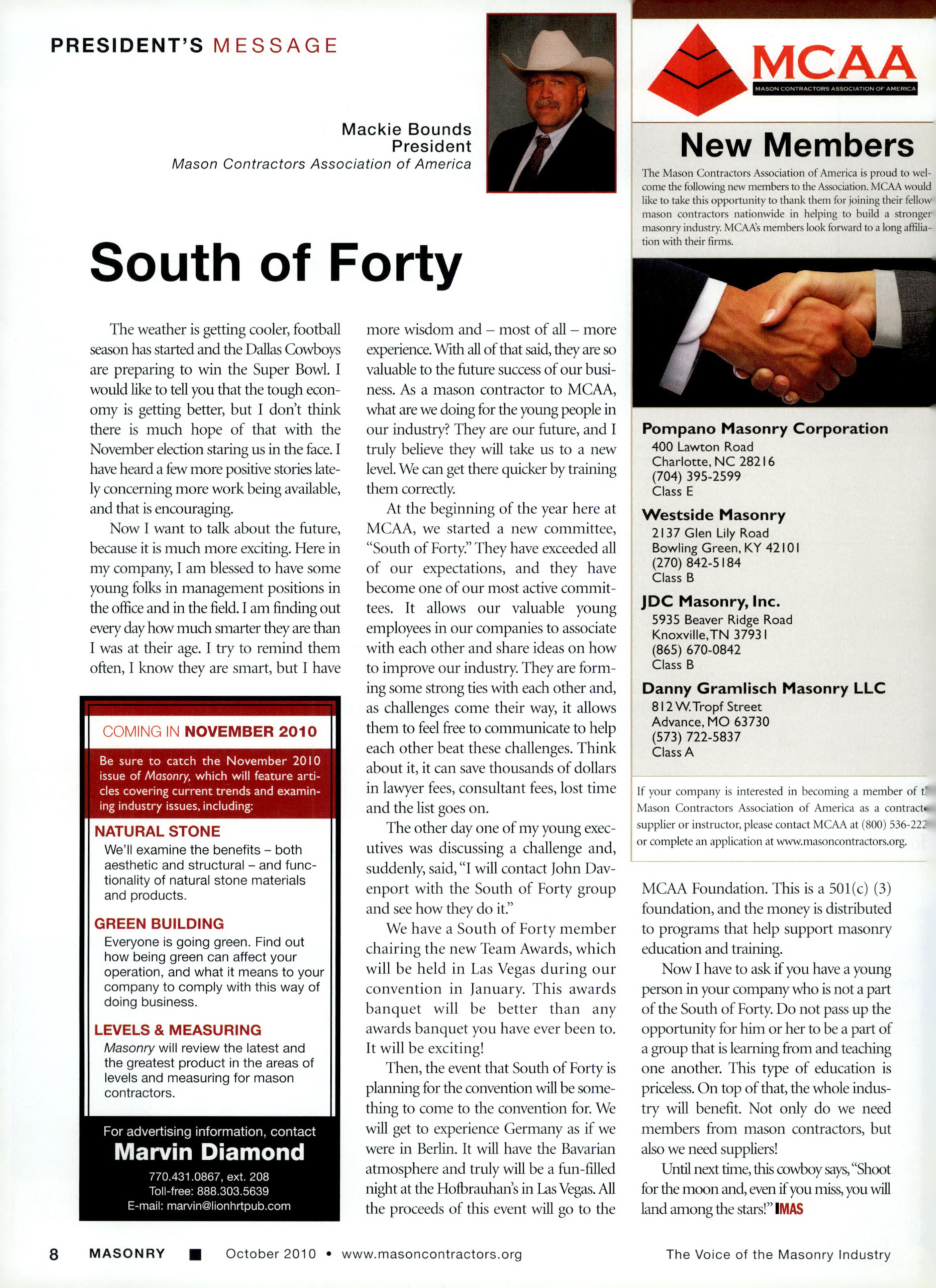 Masonry Magazine October 2010 Page. 10