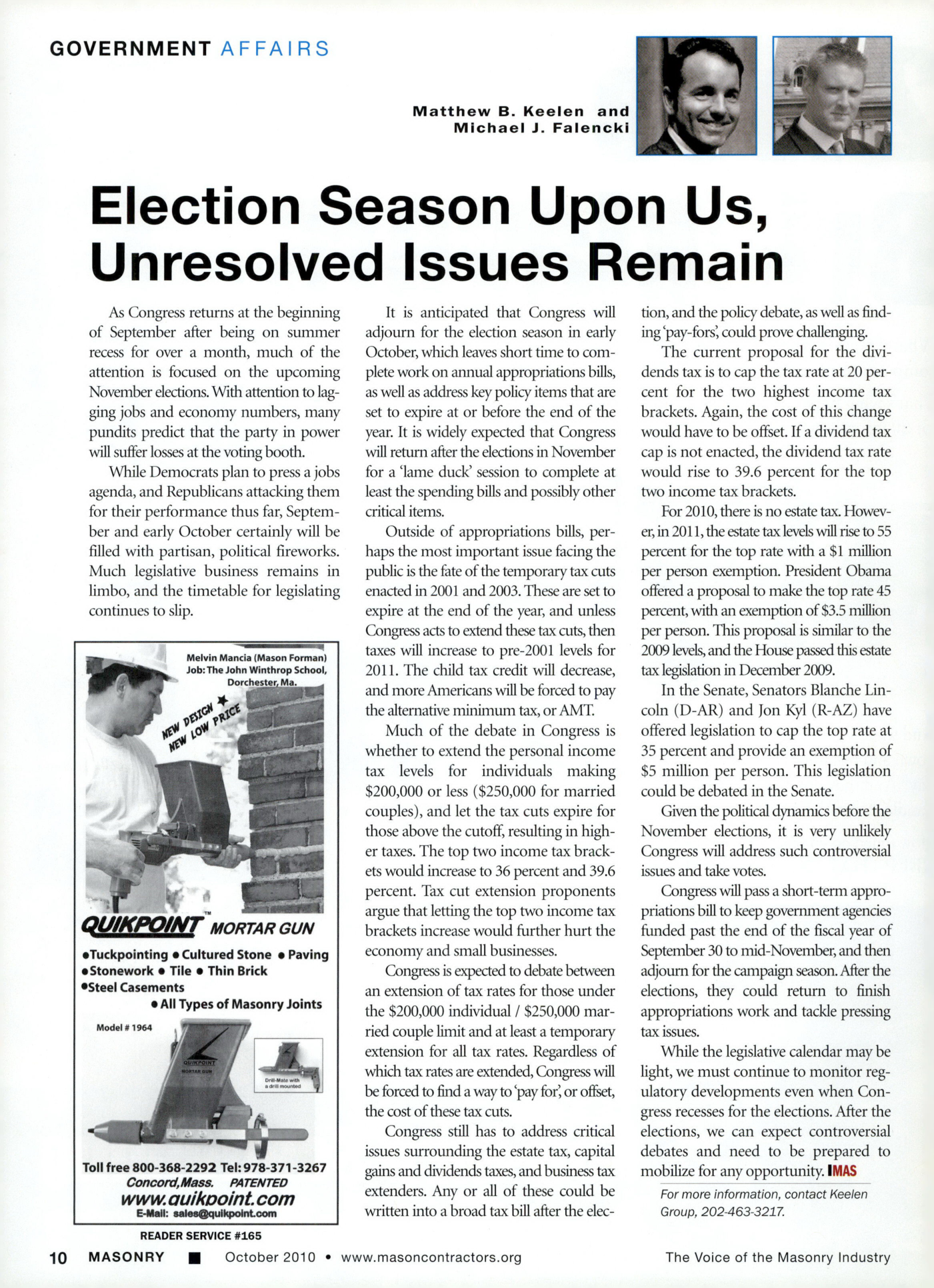 Masonry Magazine October 2010 Page. 12